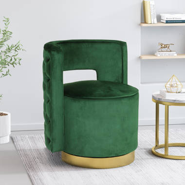 Green velvet vanity online chair